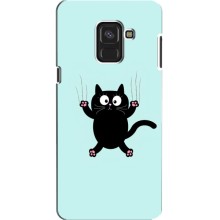 Чехол с принтом для Samsung A8, A8 2018, A530F (AlphaPrint) Модные коты – Падающий кот