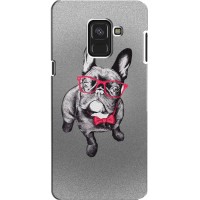 Чехол (ТПУ) Милые собачки для Samsung A8, A8 2018, A530F (Бульдог в очках)