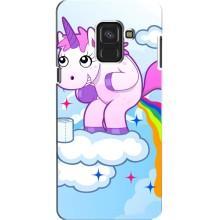 Чехол Unicorn на Samsung A8, A8 2018, A530F (Радуга единорожка)