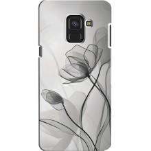 Чехол с цветочным принтом на «Самсунг» А8, А8 2018, А530Ф – Черные цветы