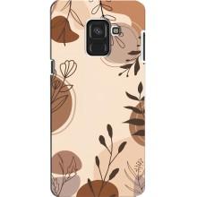 Чехол с цветочным принтом на «Самсунг» А8, А8 2018, А530Ф – Коричневые цветы