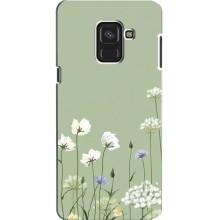 Чехол с цветочным принтом на «Самсунг» А8, А8 2018, А530Ф – Цветы на зеленом