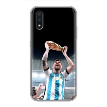Чехлы Лео Месси Аргентина для Samsung Galaxy A01 Core (Счастливый Месси)