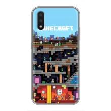 Чехол Майнкрафт на Samsung Galaxy A01 Core (AlphaPrint) Minecraft (фон Minecraft)