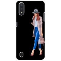 Чехол с картинкой Модные Девчонки Samsung Galaxy A01 Core (Девушка со смартфоном)