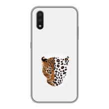 Чехол с леопардовым принтом на Samsung Galaxy A01 Core (Леопард на белом)