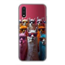 Чохол з принтом стильні тварини для Самсунг Галаксі А01 Кор – Лами в окулярах