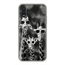 Силиконовый чехол с КАРТИНКАМИ лето для Samsung Galaxy A01 Core (AlphaPrint) – Жирафы в очках