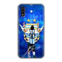Чехлы для Samsung Galaxy A01 (Leo чемпион) (AlphaPrint) (Месси сборная)