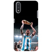 Чехлы Лео Месси Аргентина для Samsung Galaxy A01 (Счастливый Месси)