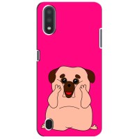 Чехол (ТПУ) Милые собачки для Samsung Galaxy A01 – Веселый Мопсик