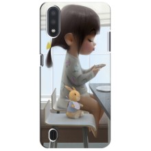 Девчачий Чехол для Samsung Galaxy A01 (Девочка с игрушкой)