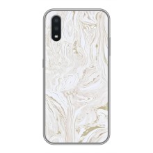 Мраморный чехол на Samsung Galaxy A01 (VPrint) (Белый мрамор)