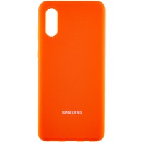Чехол Silicone Cover Full Protective (AA) для Samsung Galaxy A02 – Оранжевый