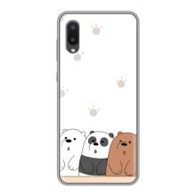 Чехлы с изображением разных животных для Samsung Galaxy A02 (Удивленные медвеженки)