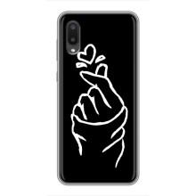 Чехлы (Знак сердечка) на Samsung Galaxy A02 – Сердце на черном