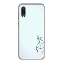 Чехлы (Знак сердечка) на Samsung Galaxy A02 – Сердце на голубом