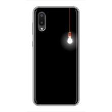 Чехол с картинками на черном фоне для Samsung Galaxy A02 – Лампочка