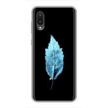 Чехол с картинками на черном фоне для Samsung Galaxy A02 – Листочек