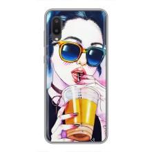 Чехол с картинкой Модные Девчонки Samsung Galaxy A02 – Девушка с коктейлем