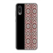 Силиконовый Чехол на Samsung Galaxy A02 с картинкой Вышиванки (Стильная вишиванка)
