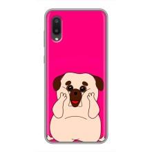 Чехол (ТПУ) Милые собачки для Samsung Galaxy A02 (Веселый Мопсик)