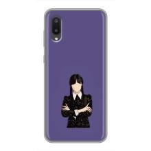 Чохли Венсдей на Samsung Galaxy A02 Уенсдей (AlphaPrint) (Венздей у чорному)