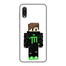 Чехлы для Samsung Galaxy A02 (Персонажи Майн Крафт) – Зеленый мальчик