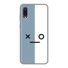 Силиконовые Чехлы (смешные стикеры) для Samsung Galaxy A02 – Серо-белый