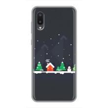 Силиконовый бампер на рождество для Samsung Galaxy A02 (Город зимний)