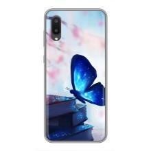 Силиконовый бампер с картинкой животных для Samsung Galaxy A02 – Бабочка синяя
