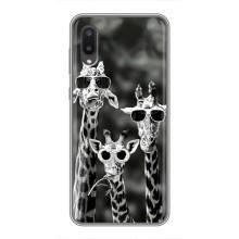 Силіконовий чохол з КАРТИНКАМИ літо для Samsung Galaxy A02 (AlphaPrint) (Жирафи в окулярах)