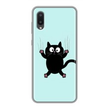 Силиконовый чехол с котиком для Samsung Galaxy A02 (Падающий кот)