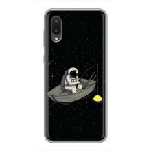 Силиконовый Чехол с принтом "Космонавты" на Samsung Galaxy A02 – Космонавт на рыбалке
