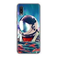 Силиконовый Чехол с принтом "Космонавты" на Samsung Galaxy A02 – Космонавт в воде