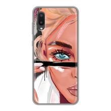 Силиконовый Чехол на Samsung Galaxy A02 с картинкой Стильных Девушек (Девушка и ресницы)