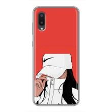 Силиконовый Чехол на Samsung Galaxy A02 с картинкой Стильных Девушек (Девушка Nike)
