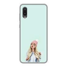 Силиконовый Чехол на Samsung Galaxy A02 с картинкой Стильных Девушек (В шапке)