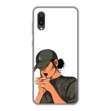Силиконовый Чехол на Samsung Galaxy A02 с картинкой Стильных Девушек (В зеленом)