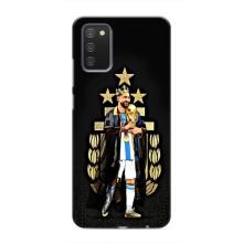 Чехлы для Samsung Galaxy A02s (Leo чемпион) (AlphaPrint) (Месси Король)