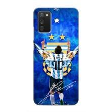 Чехлы для Samsung Galaxy A02s (Leo чемпион) (AlphaPrint) (Месси сборная)