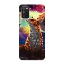 Чехлы с картинкой Лисички для Samsung Galaxy A02s (VPrint) (Лисица в космосе)