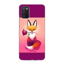 Чехлы с картинкой Лисички для Samsung Galaxy A02s (VPrint) (Лисичка с розочкой)