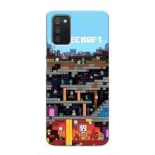 Чехол Майнкрафт на Samsung Galaxy A02s (AlphaPrint) Minecraft (фон Minecraft)