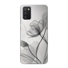 Чохол з квітковим принтом на Самсунґ Ґелексі А02с – Чорні квіти