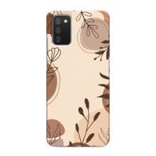 Чохол з квітковим принтом на Самсунґ Ґелексі А02с – Коричневі квіти