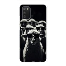 Чохол з принтом стильні тварини для Самсунґ Ґелексі А02с – Овечка в окулярах