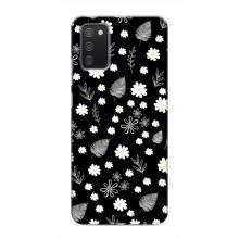 Чохли з тематикою "КВІТИ" на Samsung Galaxy A02s (цвітіння на чорному)