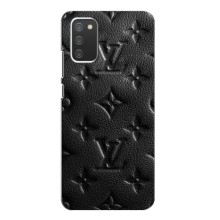Текстурный Чехол Louis Vuitton для Самсунг Гелекси А02с (Черный ЛВ)