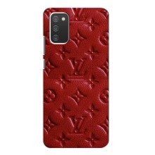 Текстурный Чехол Louis Vuitton для Самсунг Гелекси А02с (Красный ЛВ)